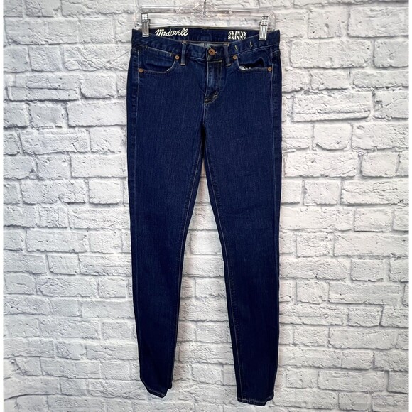Madewell Women Jeans Size 27x32 Skinny‎ Stretch Denim Jeans Dark Wash Blue Jeans - Picture 2 of 13